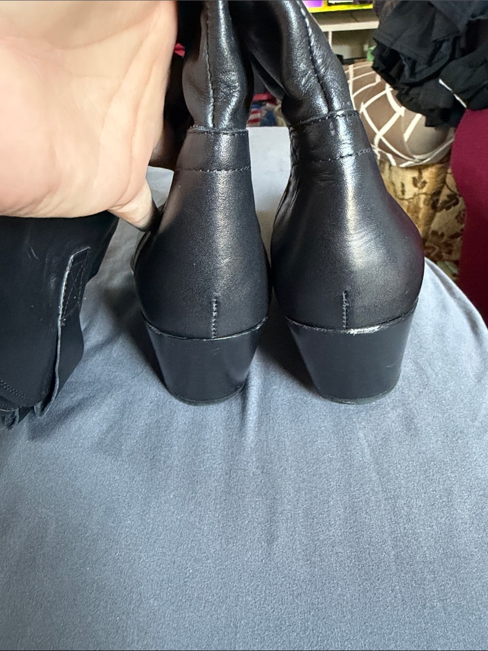 NWT Black Zara heeled Pointed Toe Ankle Cowboy Boots Botin Size 8.5 - Picture 9 of 13